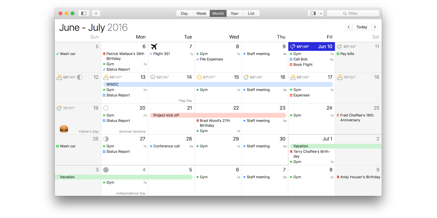 Weekly Schedule App Mac